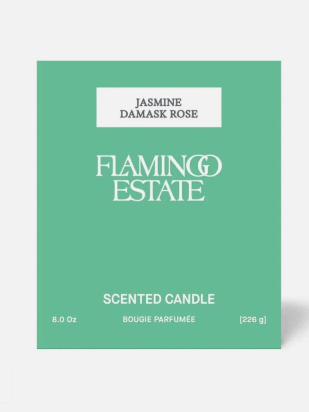 FLAMINGO ESTATE Jasmine Damask Rose Candle 8oz. w/box NEW